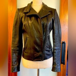 Black Halogen  leather jacket. XS